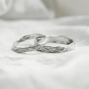 KIRSTEN textured wedding rings with hand-scratched surfaces
