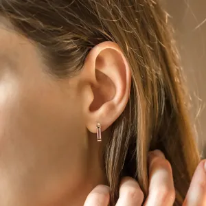 Pink sapphire and diamond stud earrings QUINN Thumbnail