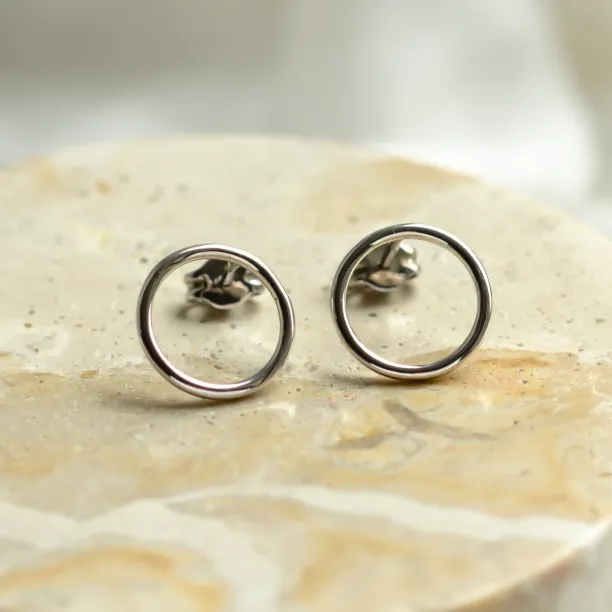 Gold circle stud earrings KARMALL Image