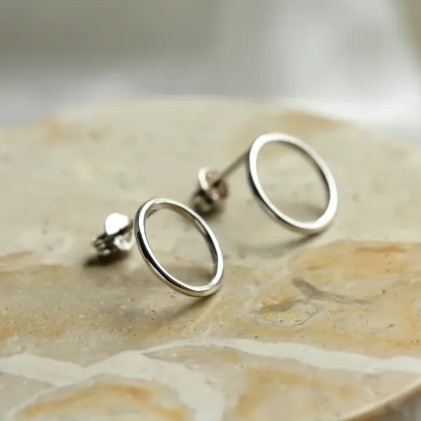 Gold circle stud earrings KARMALL Image