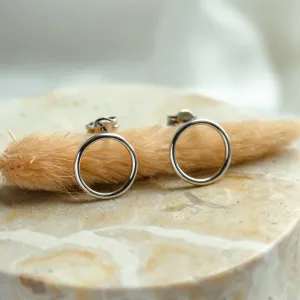Gold circle stud earrings KARMALL Thumbnail