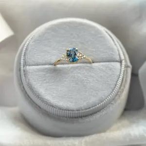 Blue sapphire and diamond engagement ring STEFANIE Thumbnail