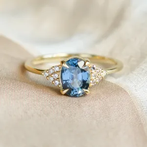 Blue sapphire and diamond engagement ring STEFANIE Thumbnail