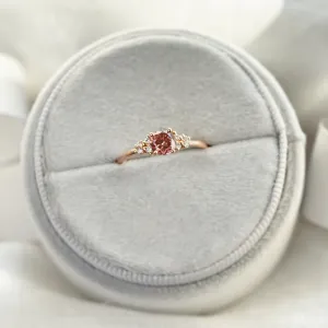 EDDY engagement ring with pink lab grown diamond shown from above