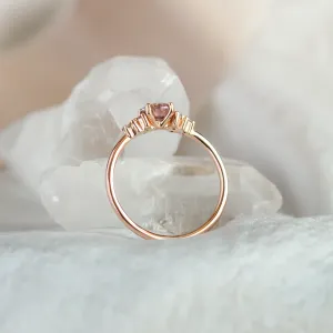 Rear view of the EDDY engagement ring showing the setting and smooth band