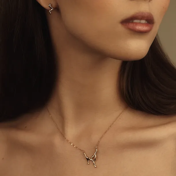 MADELEINE diamond necklace worn on the neck, shown from a closer angle