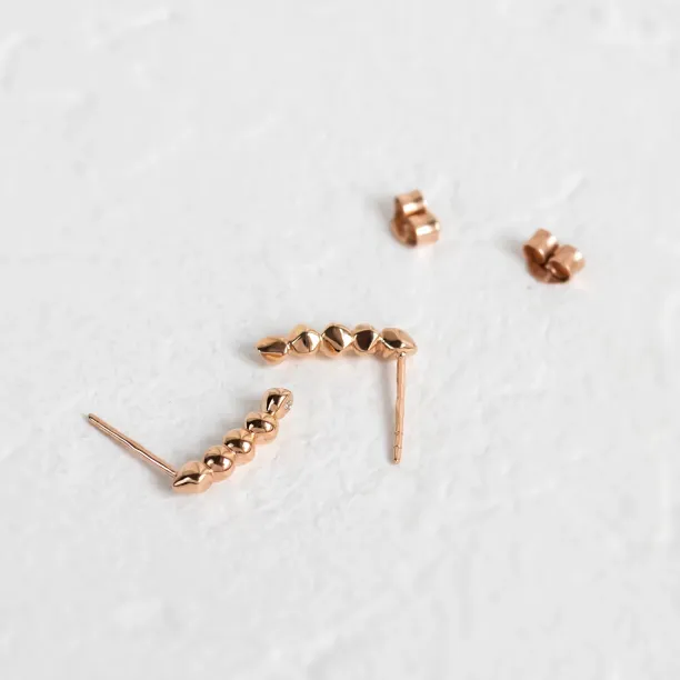 Minimalist gold diamond earrings CHANTAL