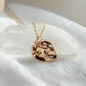 MARGUERITE rose gold 14K heart-shaped necklace with an irregular pendant