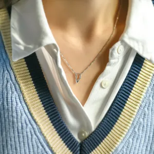 Gold letter pendant with diamond JEAN