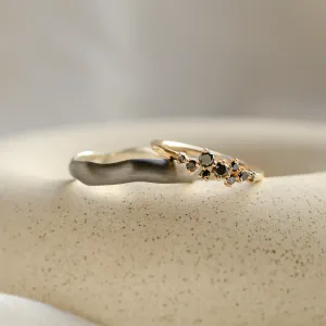 Black rhodium and black diamond wedding rings DUE