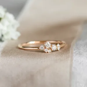 Gold cluster ring with natural or lab grown diamonds VENICE Thumbnail