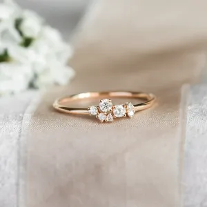 Gold cluster ring with natural or lab grown diamonds VENICE Thumbnail