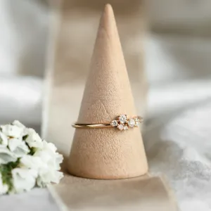 Gold cluster ring with natural or lab grown diamonds VENICE Thumbnail