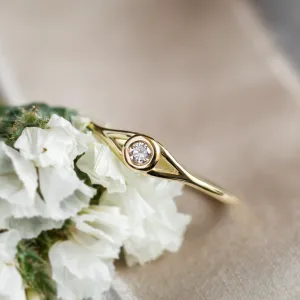 Gold diamond engagement ring INEZ Thumbnail