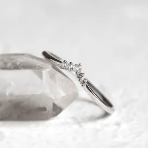 Minimalist curved diamond wedding ring UMA Thumbnail