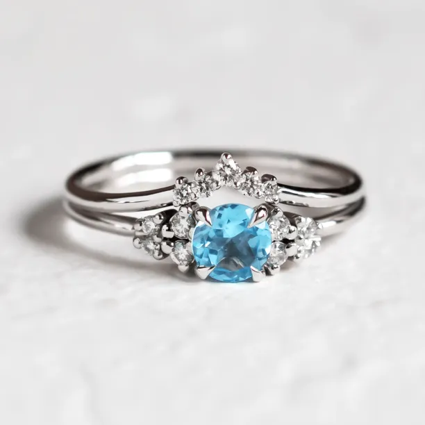 Minimalist curved diamond wedding ring UMA Image