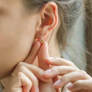 Peridot and diamond gold earrings VERDE Thumbnail