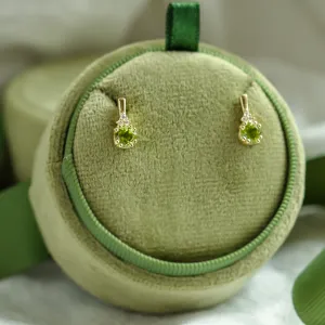Peridot and diamond gold earrings VERDE Thumbnail