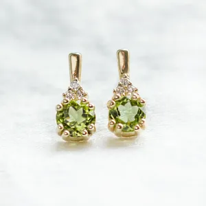 Peridot and diamond gold earrings VERDE Thumbnail