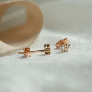 Zlaté cluster náušnice TAYLA s diamanty z přední i zadní strany