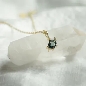 Gold pendant with asymmetrical sapphires and diamonds TRIX Thumbnail