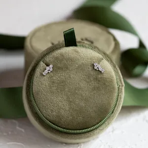 Diamond cluster earrings ELIN displayed as a pair