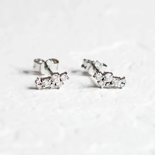 Close-up of ELIN diamond cluster earrings