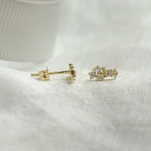 ELIN diamond cluster earrings with one earring shown from the back