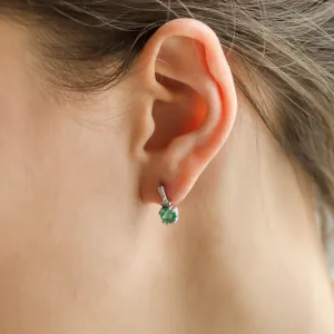 ELANNA emerald and diamond earring worn on the ear