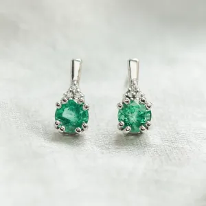 Pair of emerald and diamond earrings from the ELANNA jewellery set