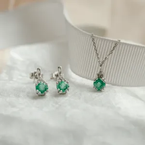Gold emerald and diamond pendant LANA Thumbnail
