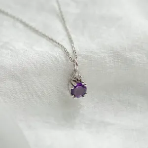 Gold amethyst and diamond pendant LILA Thumbnail