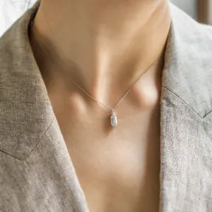 SERAPHINA moissanite necklace worn on the neck