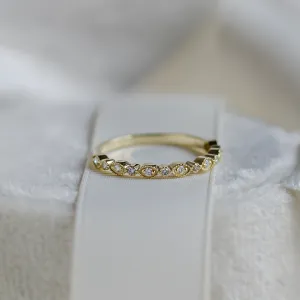 RIGA vintage eternity ring with lab-grown diamonds in a clear angled view