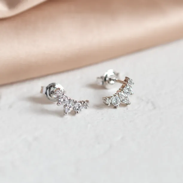 Crawler gold earrings with lab-grown diamonds JAZZ Image