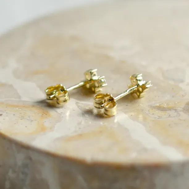 Gold earrings with lab created diamonds in cluster style ZORO Image