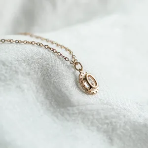 Gold necklace with lab created diamonds GRANA Thumbnail