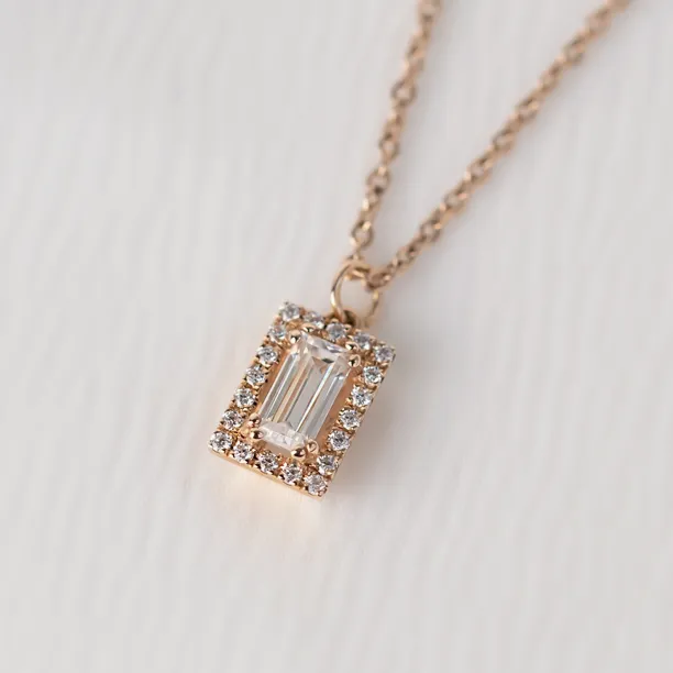 Gold necklace with lab created diamonds GRACIE Image