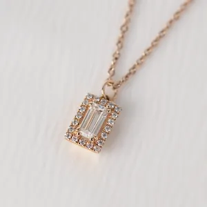 Gold necklace with lab created diamonds GRACIE Thumbnail