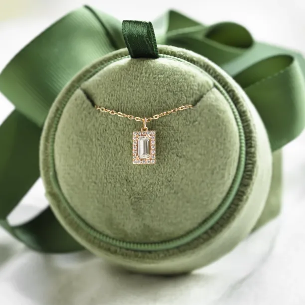 Gold necklace with lab created diamonds GRACIE Image