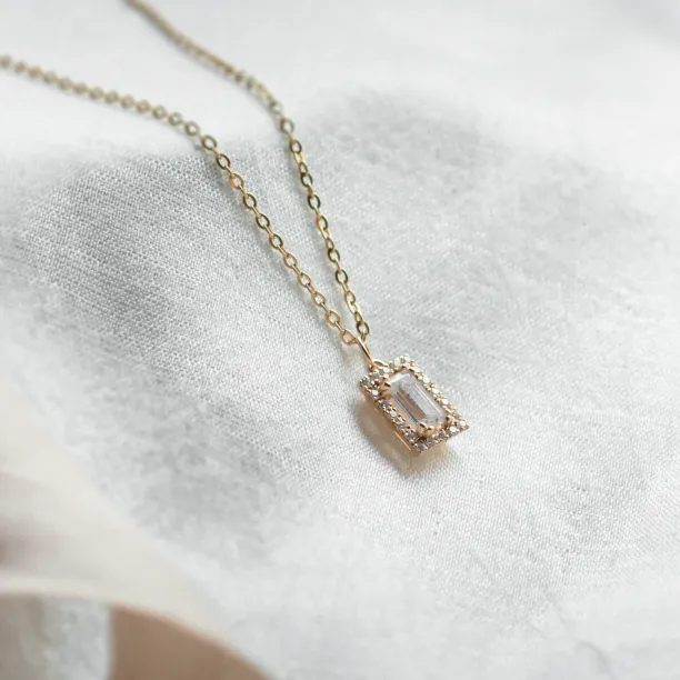 Gold necklace with lab created diamonds GRACIE Image