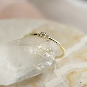 Detail prstenu HANOI ze 14karátového žlutého zlata s laboratorními diamanty