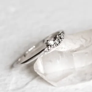 Angled close-up of the STERN ring's lab created diamond cluster