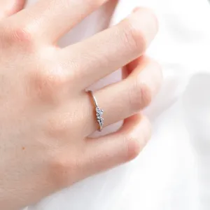 Close-up of the STERN ring with lab created diamonds worn on the hand