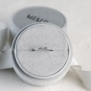 Gold ring with lab created diamonds STERN, angled product view