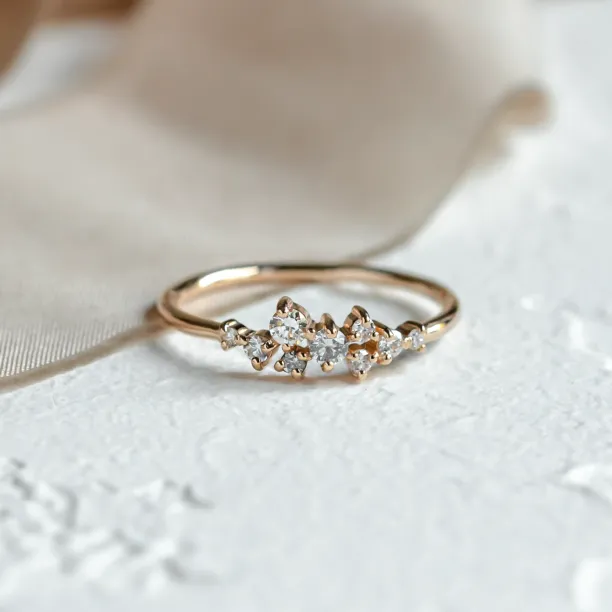 14K rose gold CLORÉ diamond cluster ring
