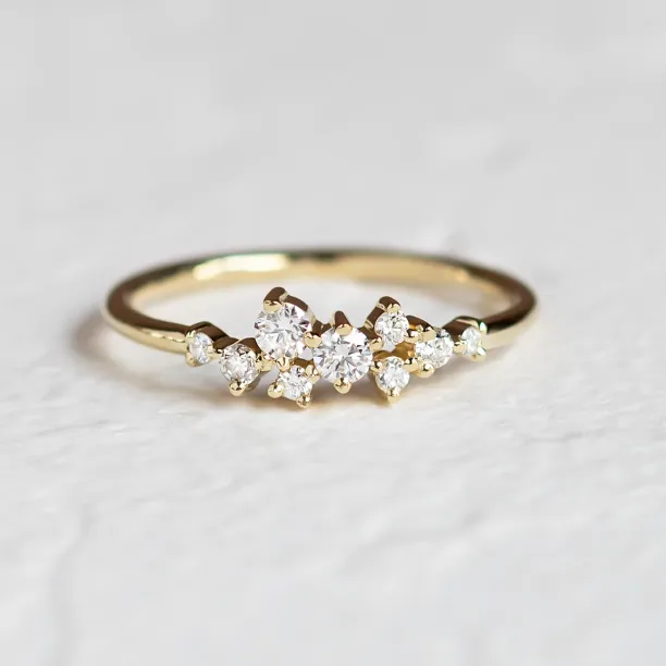 CLORÉ cluster ring with natural or lab-created diamonds