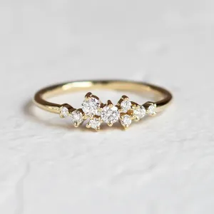 Elegant cluster ring with natural or lab created diamonds CLORÉ