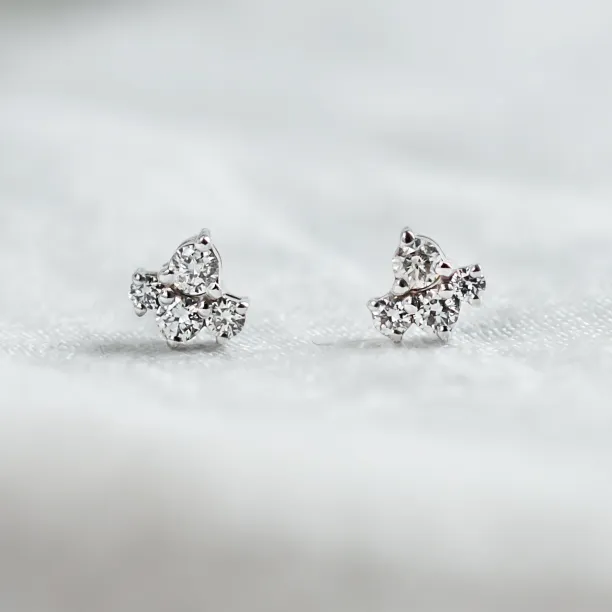 STEPH minimalist gold diamond earrings in a cluster setting