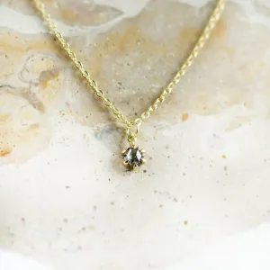 CADIE gold pendant with salt and pepper diamond on a chain